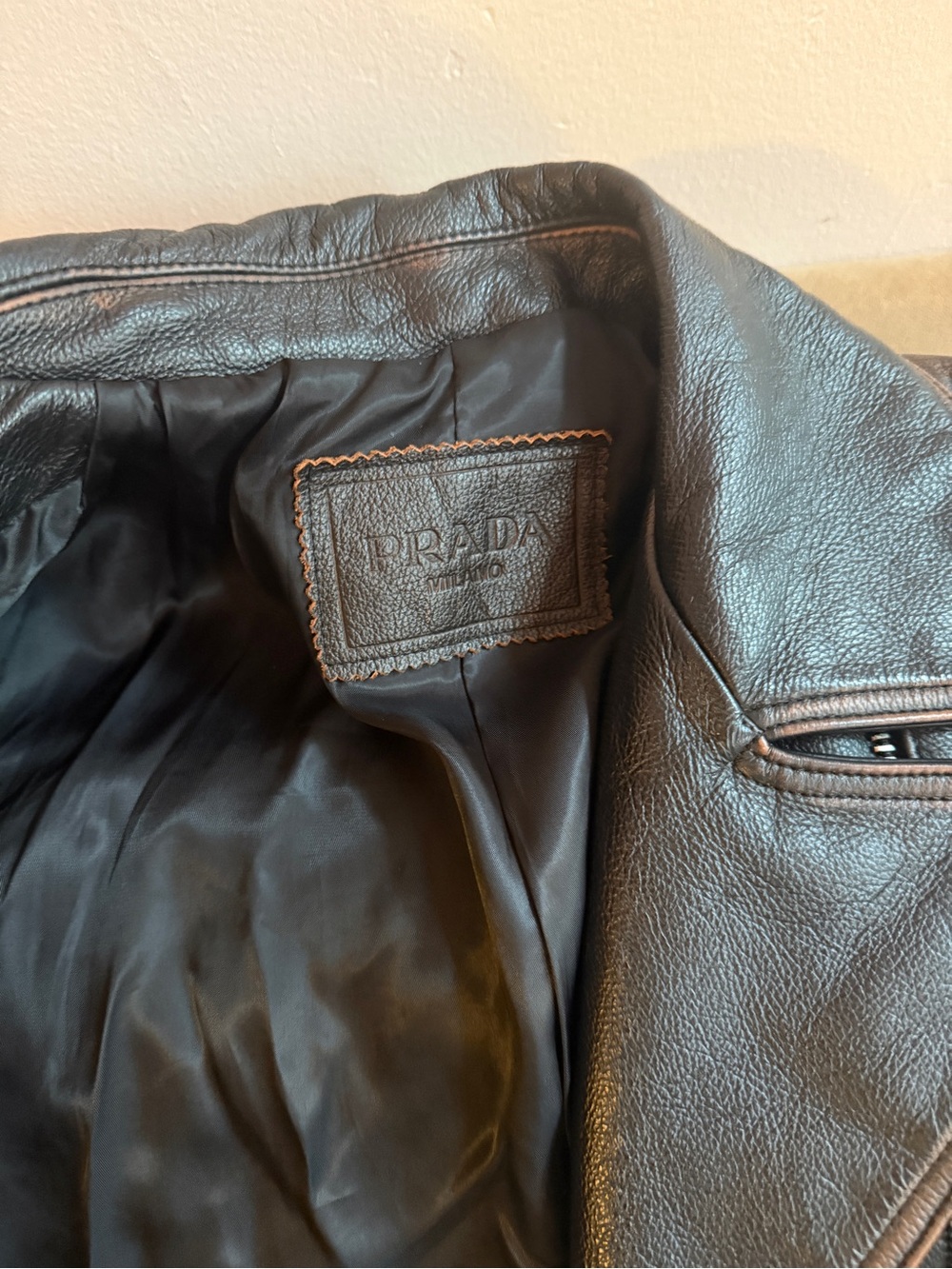 Prada Black Leather Bomber Jacket with Silver Hardware - Picture 5 of 10